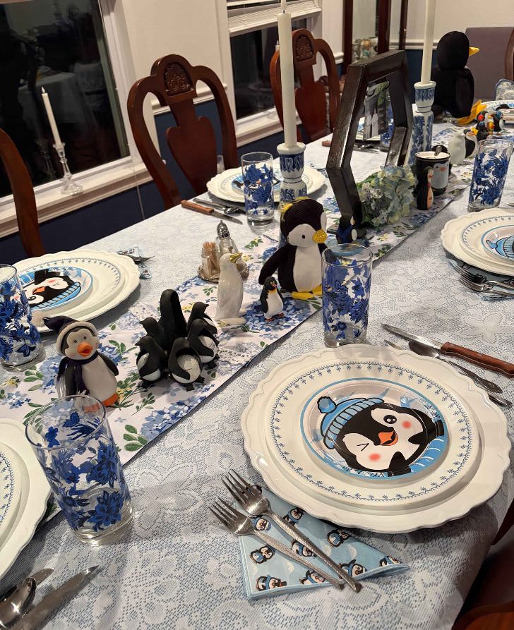 Adorable Penguin Themed Table Setting