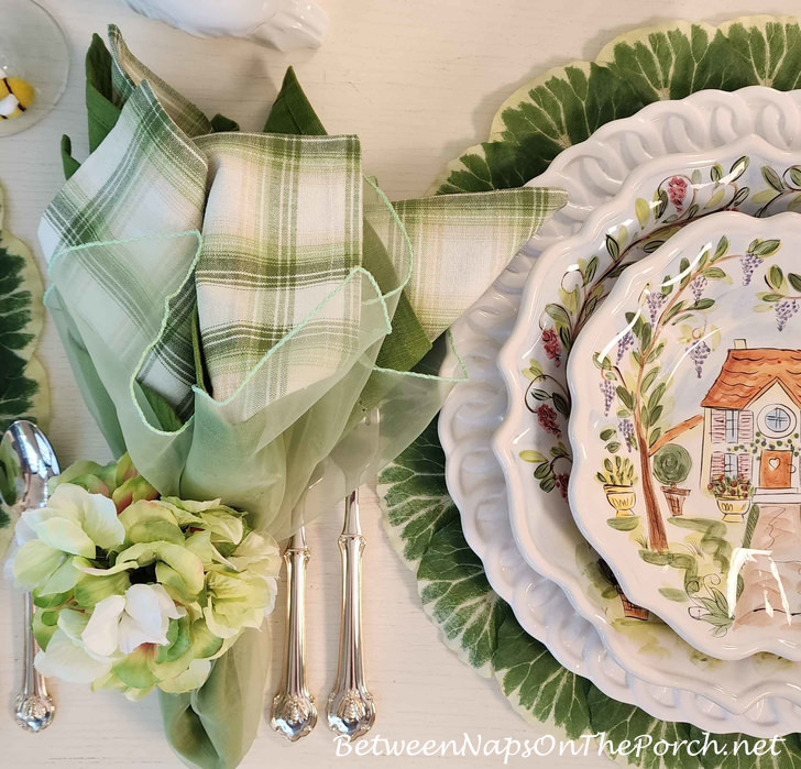 Bee Flatware and Hydrangea Napkin Rings