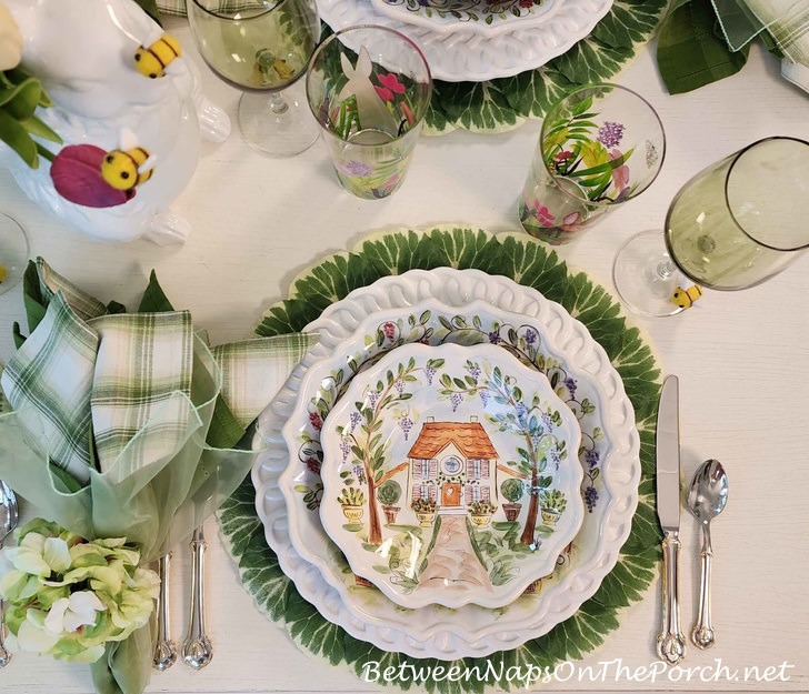 Cabbage Leaf Placemats with Beautiful Dario Farrucci Ma Maison Dinnerware
