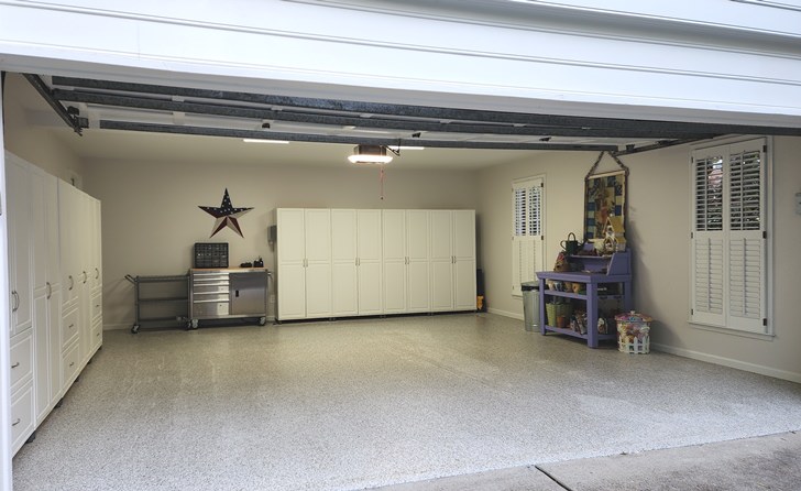 Garage After Ceiling Repainted