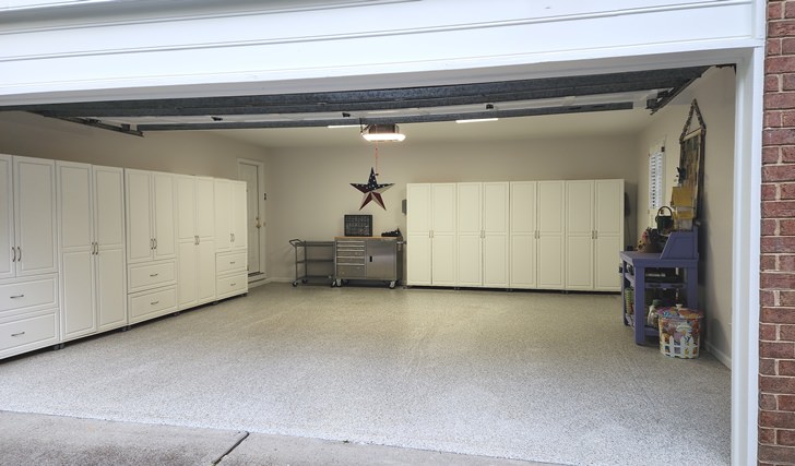 Garage Makeover with Freshly Painted Ceiling