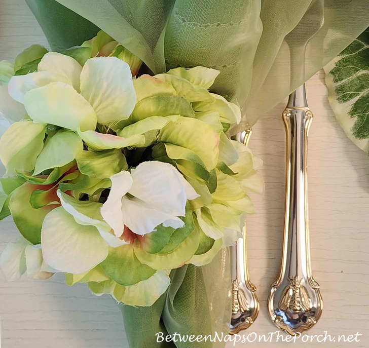 Hydrangea Napkin Rings, Bee Flatware