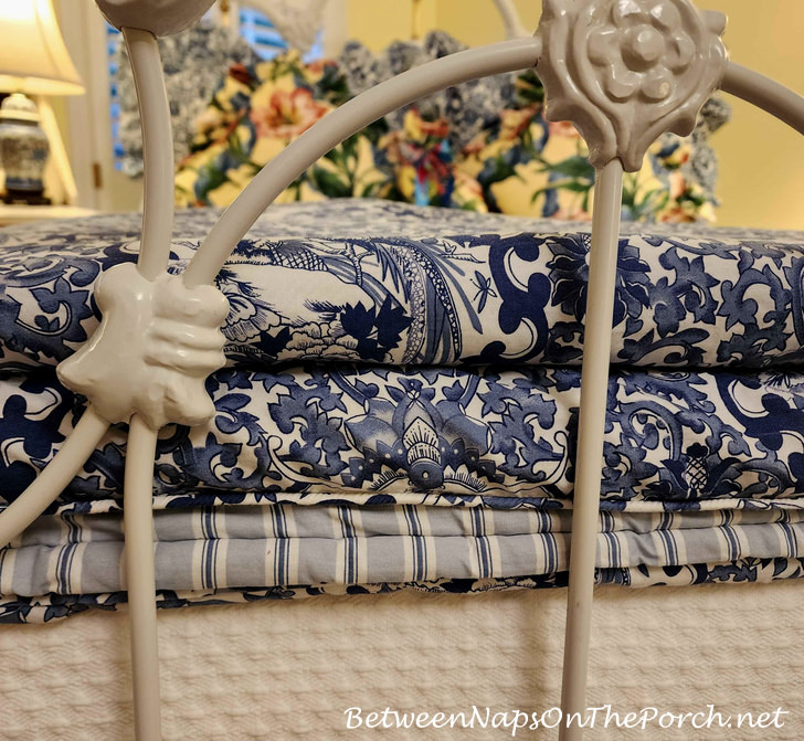Contrasting striped fabric side of Ralph Lauren Tamarind Comforter