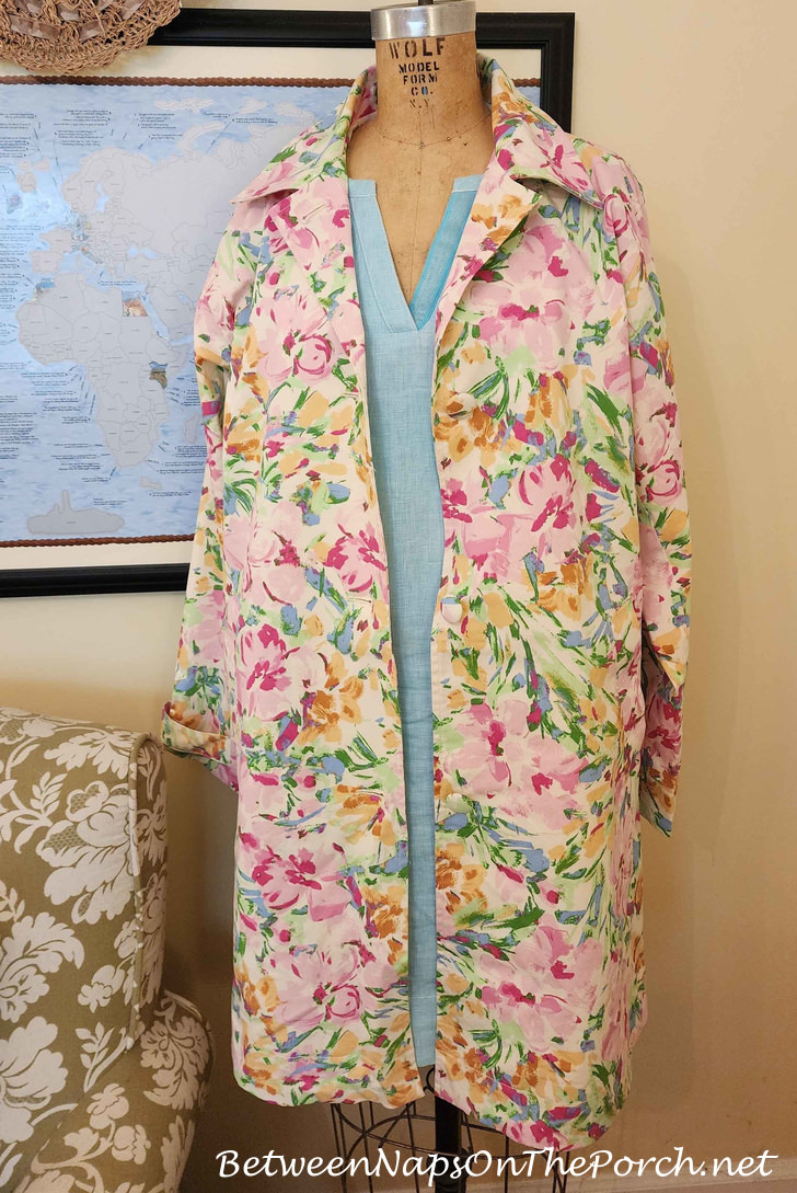 Lilly Pulitzer-like coat goes great with Lilly Pulitzer Dress