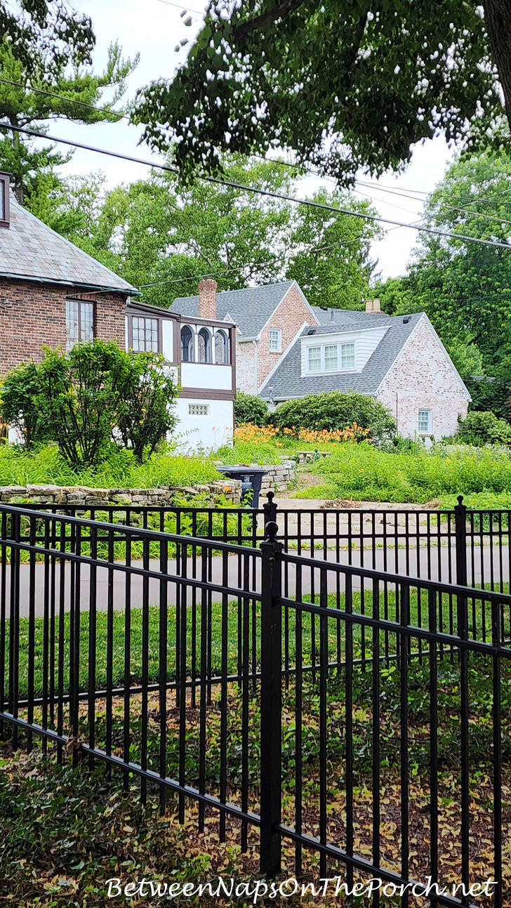Back Corner View of House, Iron Fence