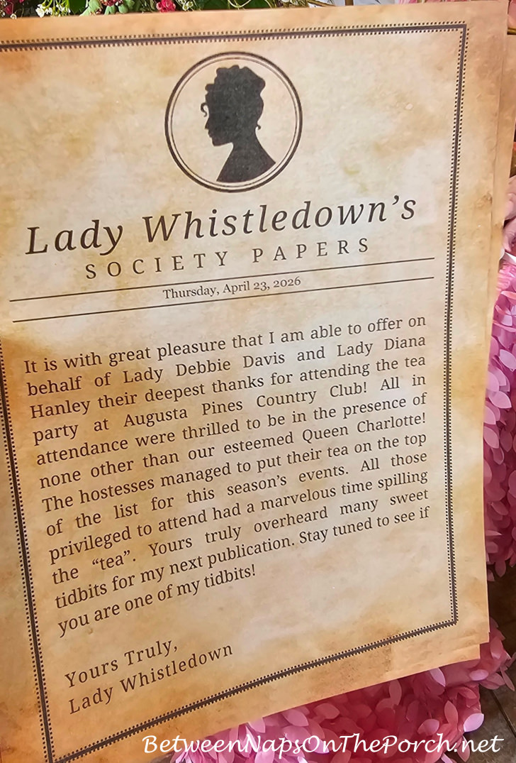 Lady Whistledown Themed TableScape