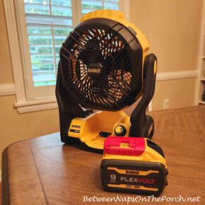 Powerful DeWalt Fan, Rechargeable Battery Operated