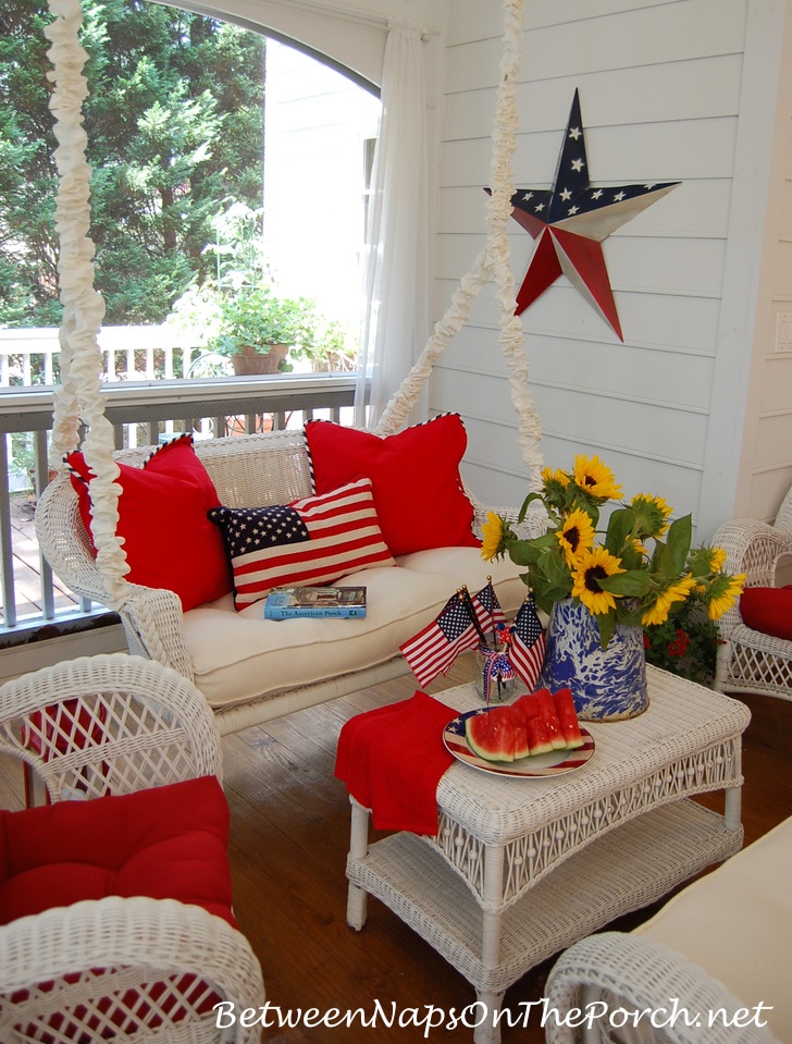 4th of July Porch, Decorate your home and porch for the 4th of July