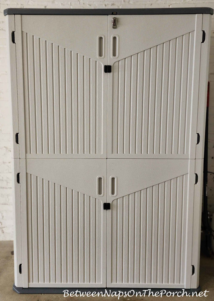 Great Outdoor or Garage Storage Cabinet for Patio Cushions, Garden Tools, Garage Storage