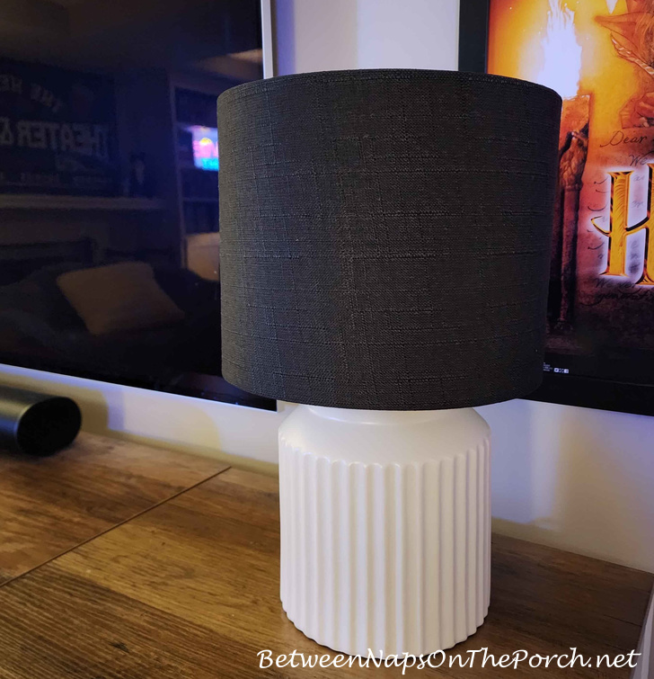 Lamp with Black Shade Great for Home Movie Theater Room
