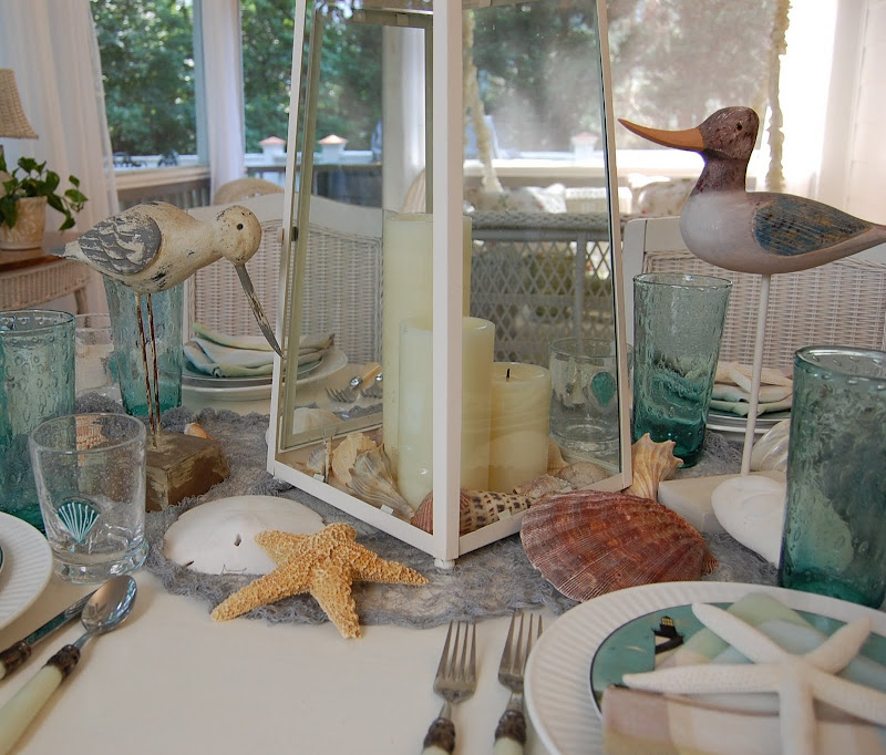 Beach Themed Table Setting with Warren Kimble Coastal Breeze Plates