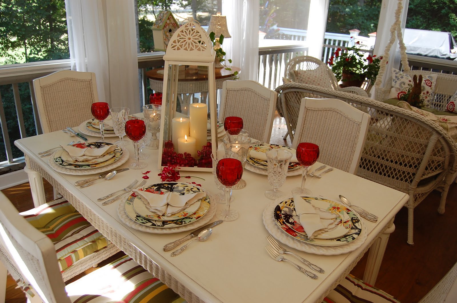 Romantic Candlelight Table Setting – Between Naps on the Porch