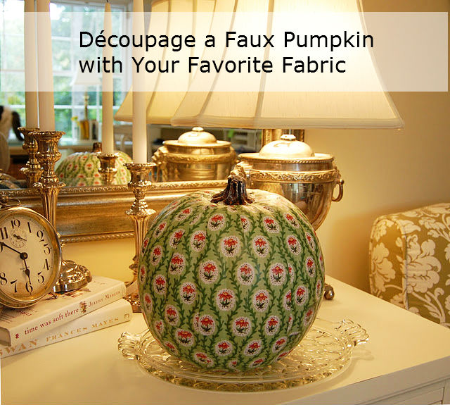 Decoupage a pumpkin to match your decor
