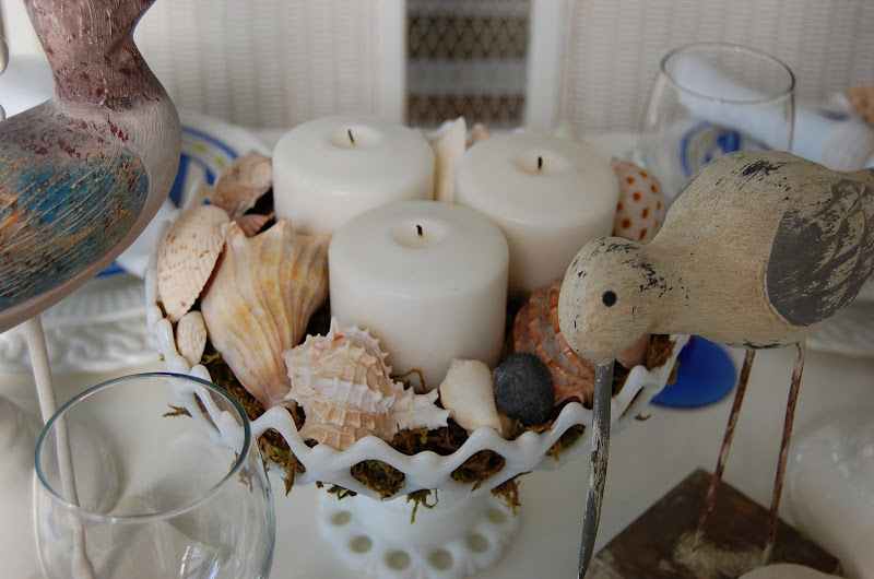 Beach Table Setting with Crab Plates