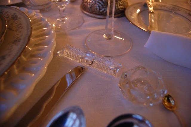 Crystal Knife Rests and Salt Cellars