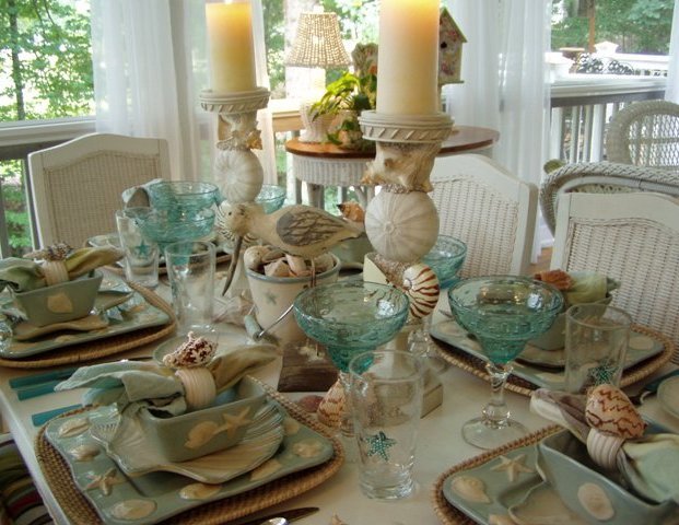 A Beach Themed Table Setting – Between Naps on the Porch