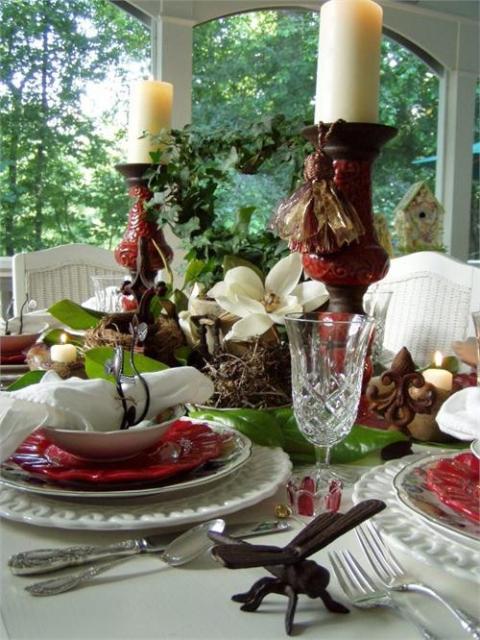 A Birding and Nature Themed Table Setting