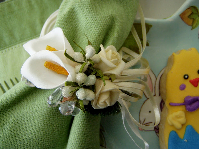 Easter Table Setting Tablescape with Bunny Centerpiece