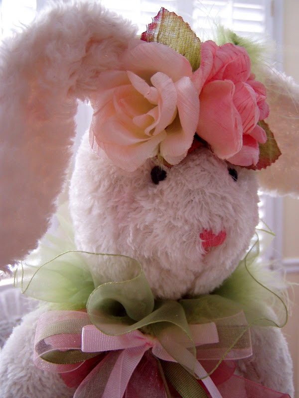 Easter Table Setting Tablescape with Bunny Centerpiece