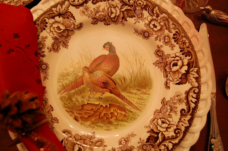 Thanksgiving Table Setting with Spode Woodland China