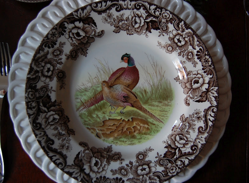 Thanksgiving Table Setting with Spode Woodland China