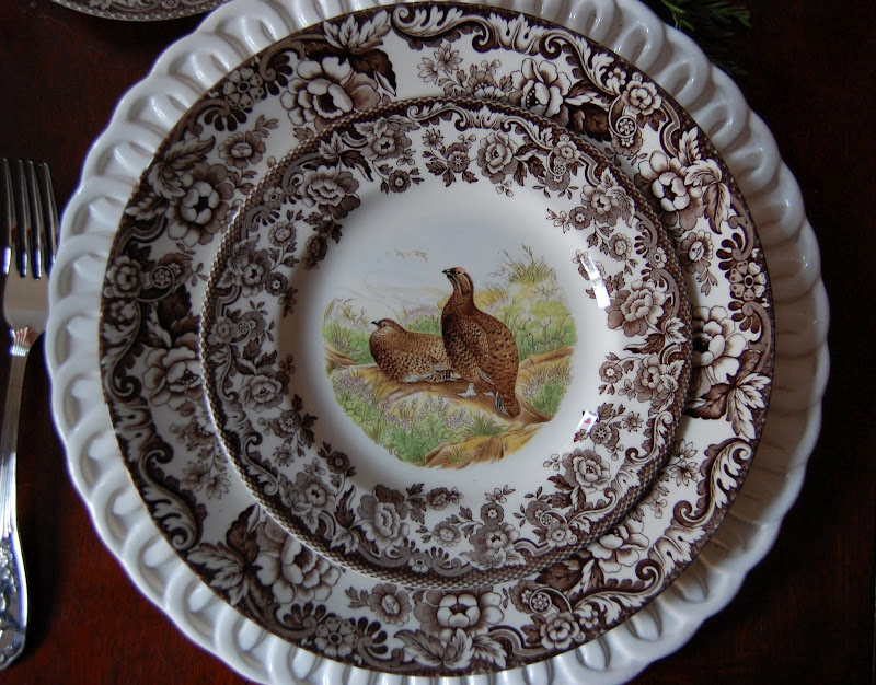 Thanksgiving Table Setting with Spode Woodland China