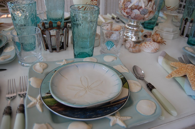 Beach Themed Table Setting Tablescape